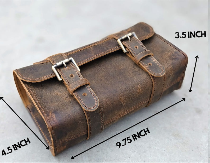 M RUFOUS Vintage Brown Leather Motorcycle Saddle Bags – Handmade Genuine Leather Side Bags