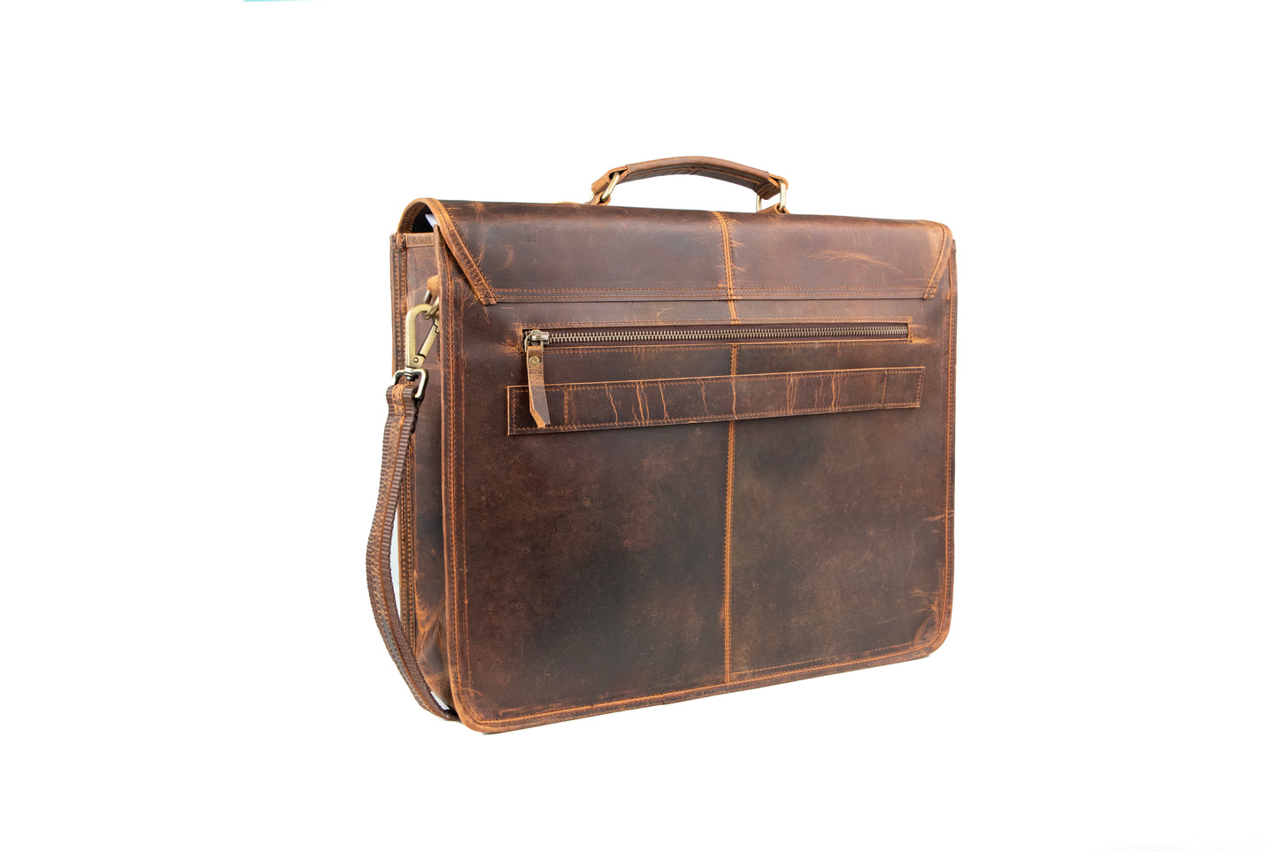 Classic Leather Laptop Messenger Bag – Vintage Style Briefcase for Men & Women