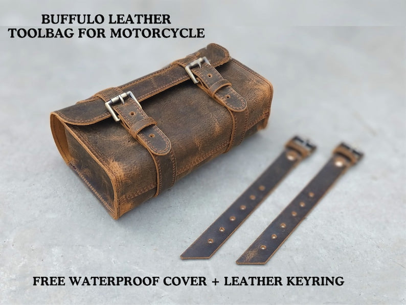 M RUFOUS Vintage Brown Leather Motorcycle Saddle Bags – Handmade Genuine Leather Side Bags