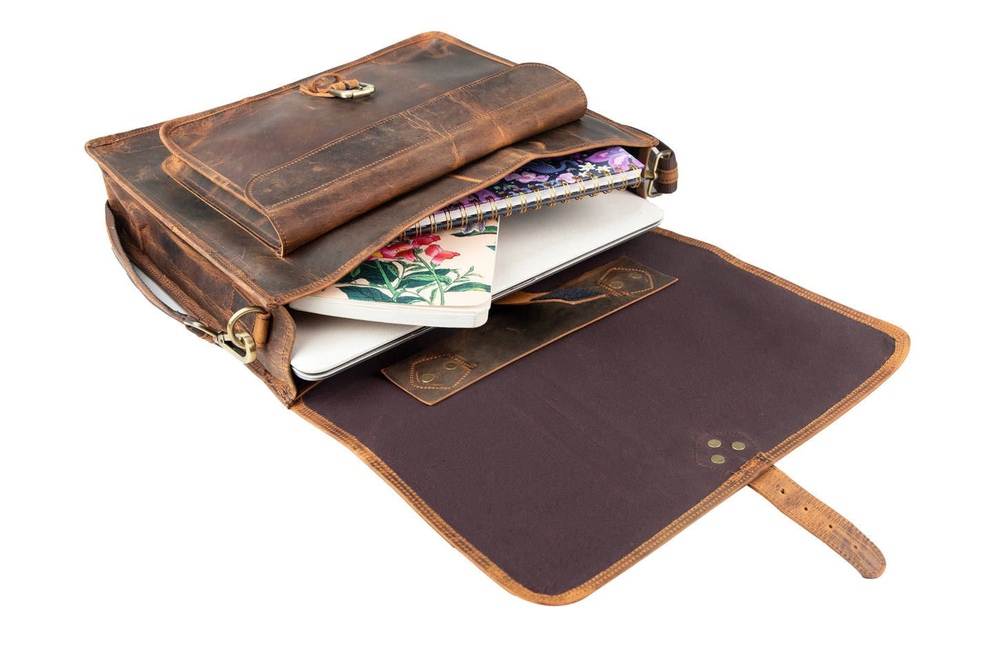 Classic Leather Laptop Messenger Bag – Vintage Style Briefcase for Men & Women